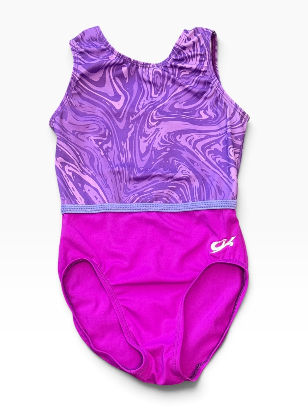 GK Girls Purple Marble & Magenta Leotard - Child Medium